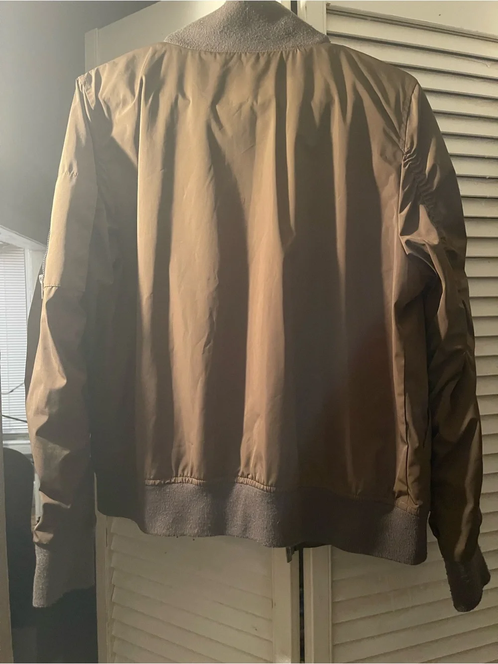 RACHEL Rachel Roy Brown Bomber Jacket with Sleeve Zip Pocket